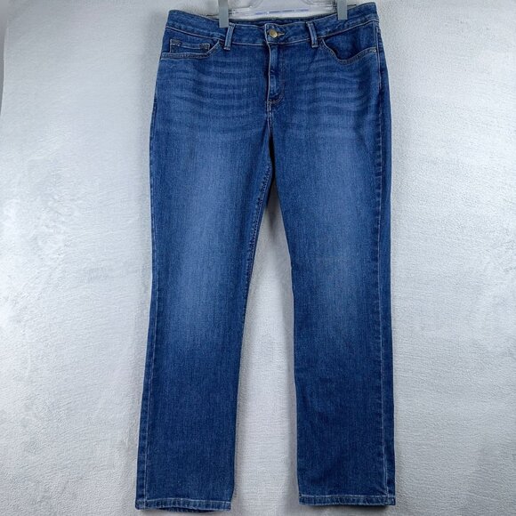 Lee Straight Leg Jeans Regular Fit 3411155 Secretly Shapes Women's Blue Size 16M - Picture 1 of 11